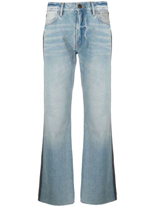 Two-tone straight-leg jeans - Blue