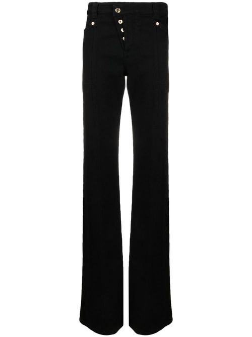 High-rise flared trousers - Black