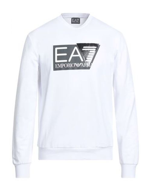 Man Sweatshirt White Size L Cotton, Elastane