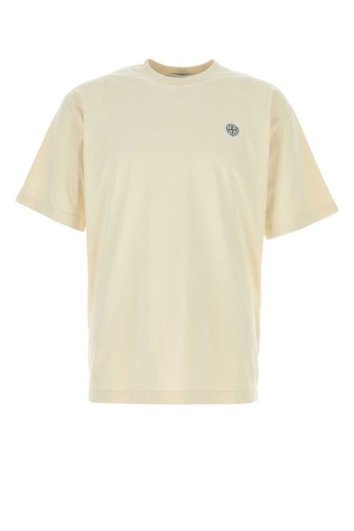 Logo-Embroidered Cotton T-Shirt — Beige