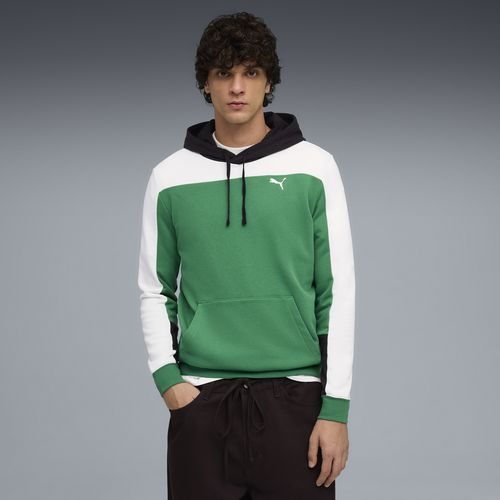 PUMA Essentials Color Block Men's Hoodie in Green