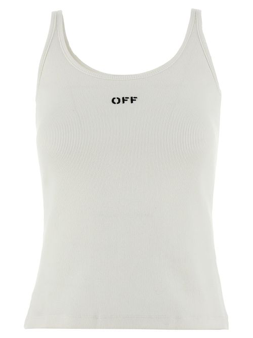Ribbed Cotton Tank Top — White