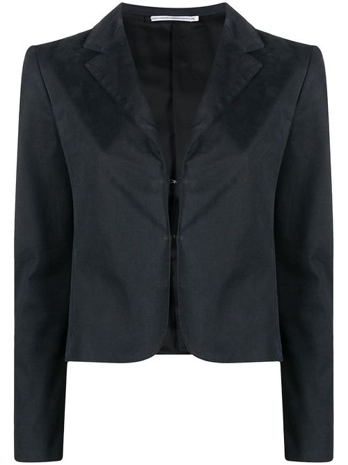 1990 single-breasted cropped jacket - Blue