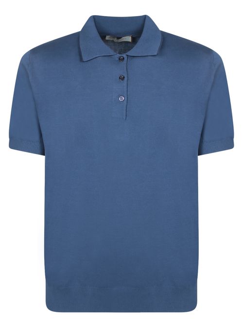 Avio Blue Cotton Polo Shirt