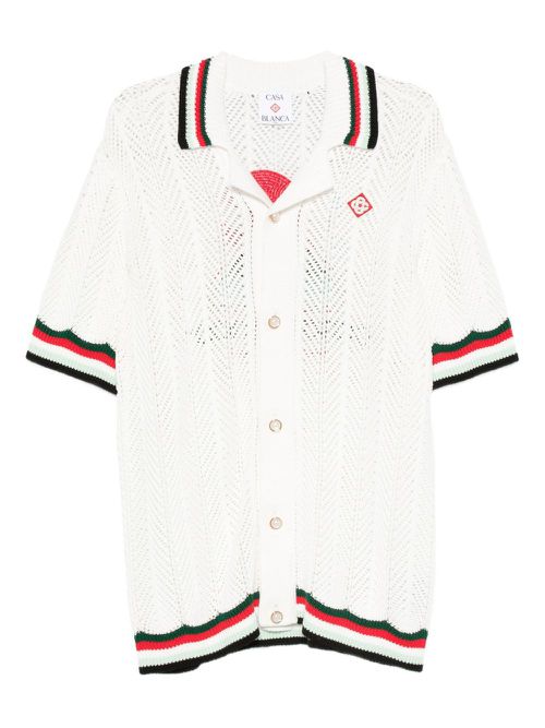 Logo-embroidered shirt - White