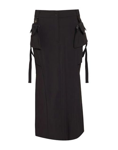 Woman Midi skirt Black Size 2 Nylon, Polyurethane