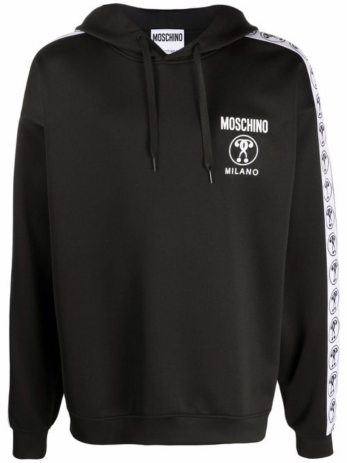 Logo-tape hoodie - Black