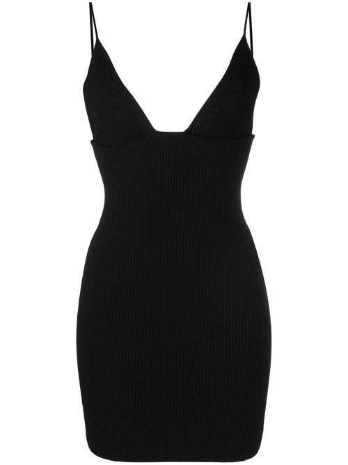 V-neck mini dress - Black