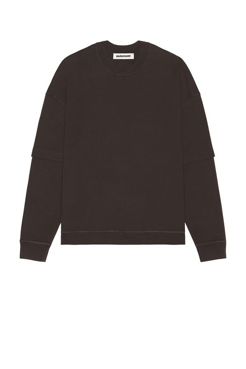 DARKPARK Troy Double Sleeve Tee in Brown - Brown. XL/1X also in