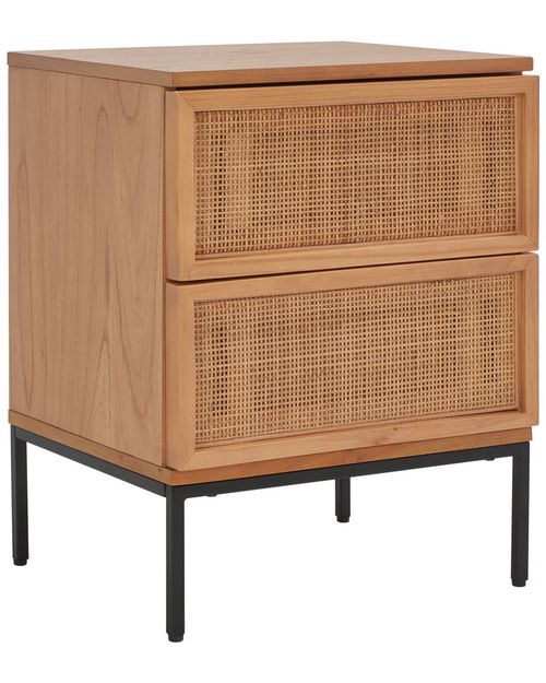 Zadie 2-Drawer Rattan Nightstand