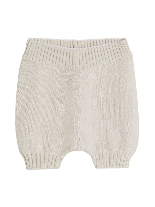 Knitted cotton shorts - Neutrals