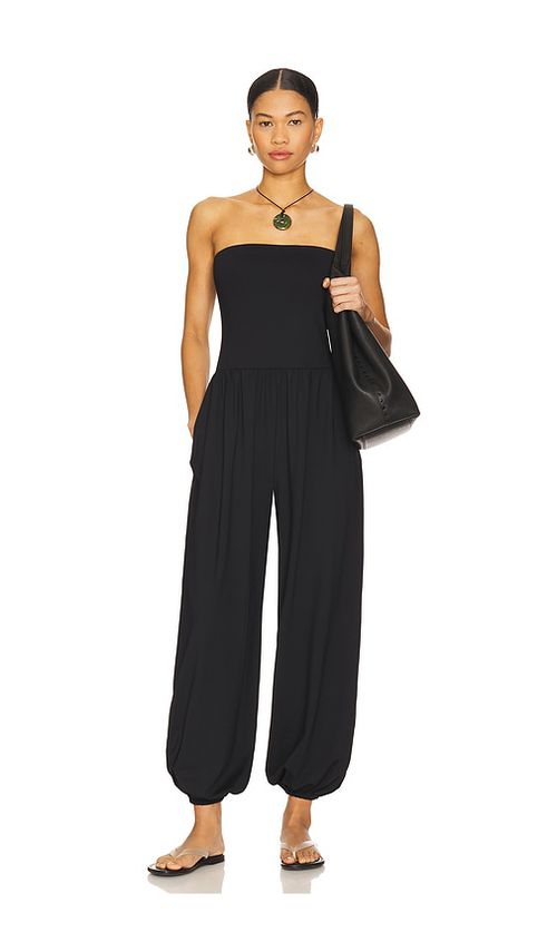 Susana Monaco Tube Gathered Ankle Jumpsuit in Black.  S. Also in