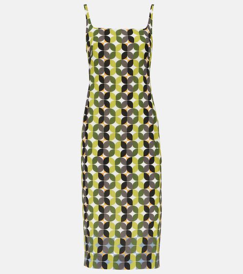 Printed crêpe midi dress