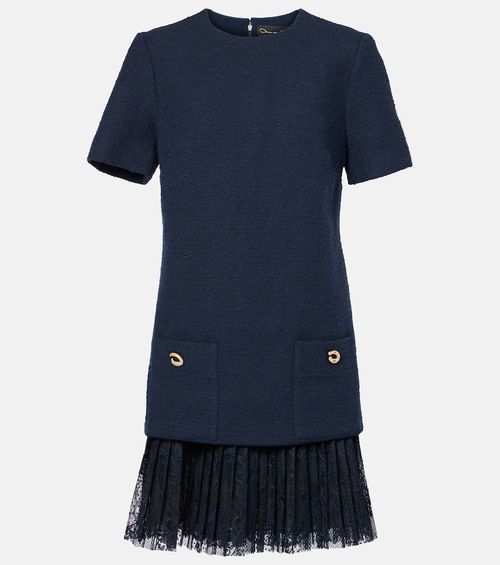 Tweed and lace minidress