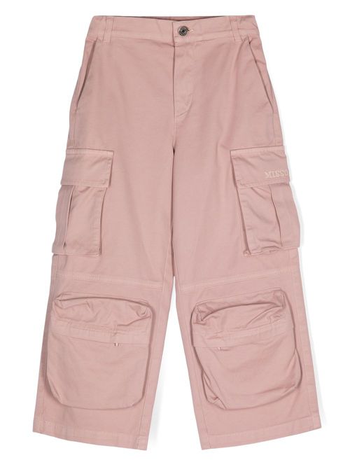 Twill-weave cargo pants - Pink