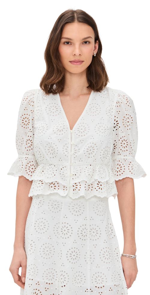 The Solstice Eyelet Blouse White
