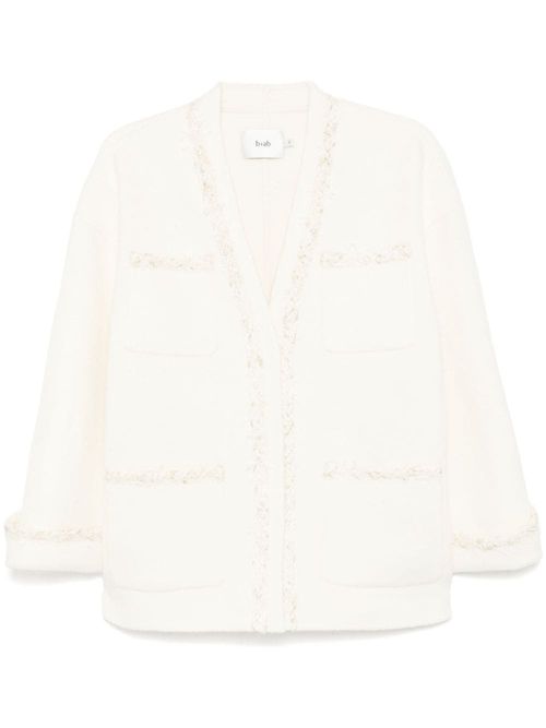 Embellished trim jacket - White