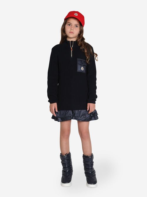 Moncler Enfant 키즈 Girls Pocket Dress in Navy