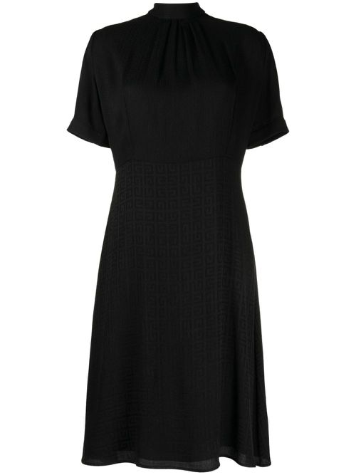 4G-jacquard silk midi dress - Black