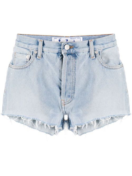 Logo print denim shorts - 4045 LIGHT BLUE BLUE