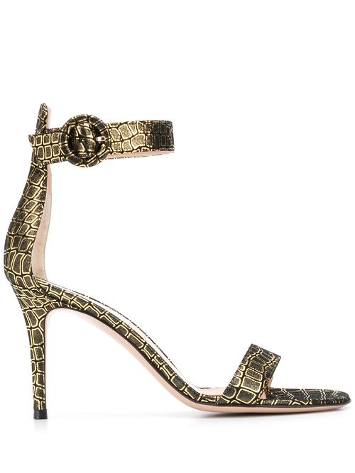 Metallic print sandals - Black