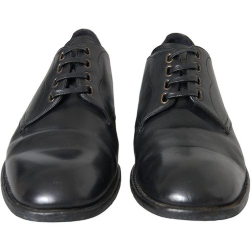 Mens Preloved Leather Oxford Shoes Classic LaceUp - Black Formal Shoes, Black