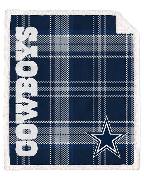 Dallas Cowboys Nfl Team Classic Plaid Sherpa Throw