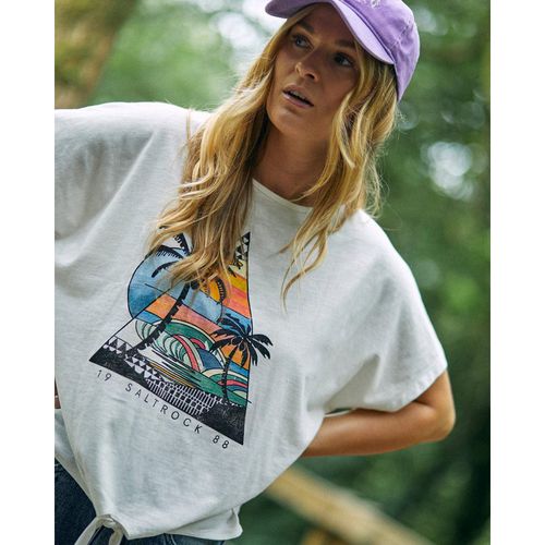 Saltrock Geo Beach Womens Tie Front T-Shirt in White