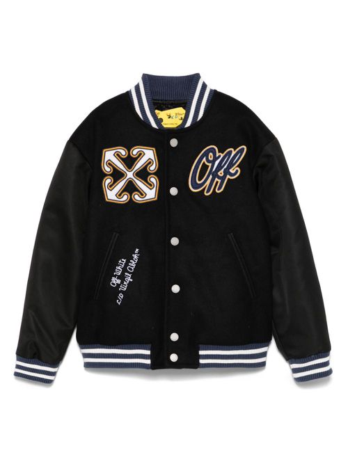 Arrow-patch bomber jacket - Black