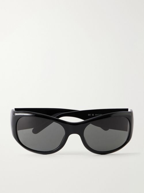 Round-frame Acetate Sunglasses - Black