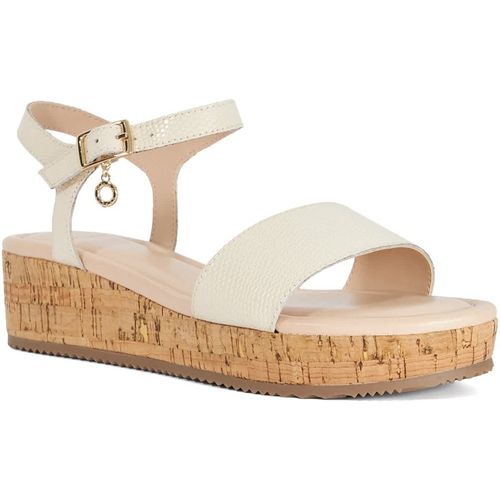 Dune London Womens Ladies Liara - Cork Flatform Sandals - Beige Imitation Leather
