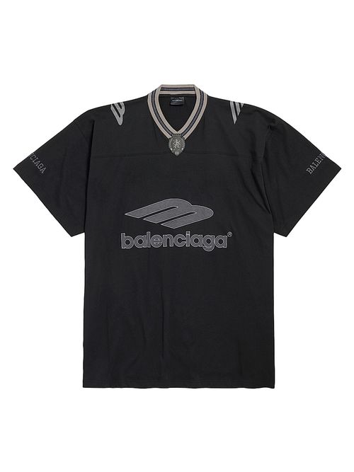 Men's 3B Football V-Neck Oversized T-Shirt - Black Anthracite
