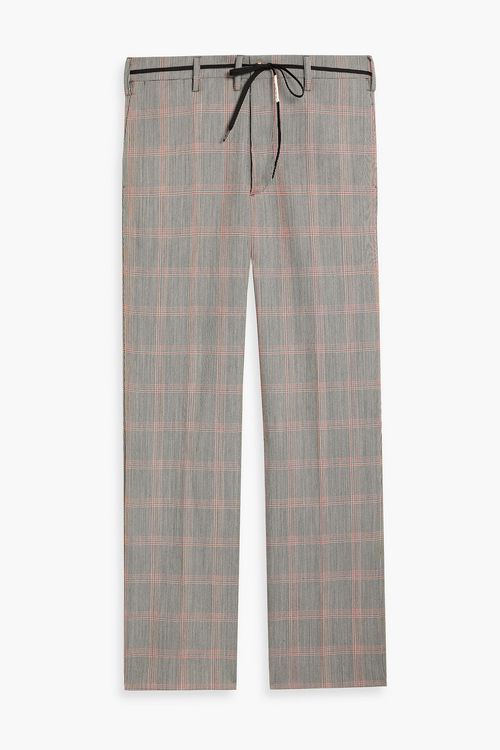 Prince of Wales checked wool-blend pants - Red - IT 48