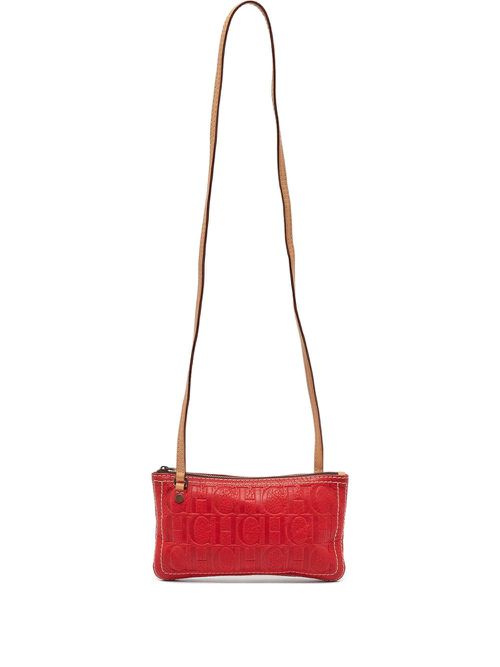 Debossed-logo cross body bag - Red