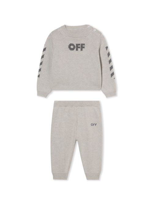Diagonal Logo Knit Set - Kids Baby Light Grey - Dark Grey 6