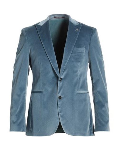 Man Blazer Slate blue Size 38 Cotton, Elastane