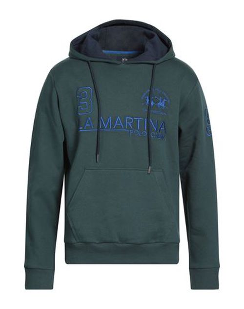 Man Sweatshirt Dark green Size L Cotton