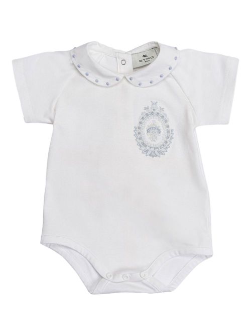 Coat of Arms-embroidered bodysuit - White