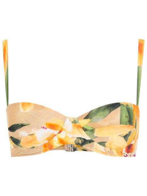 Floral-print bikini top - Yellow