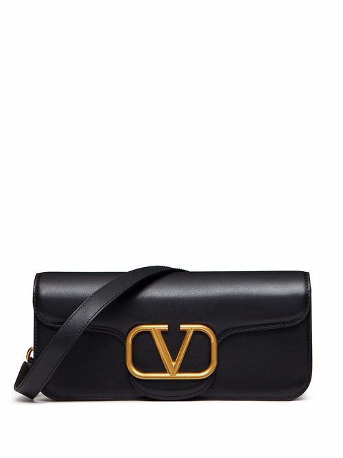 Small VLogo crossbody bag - Black