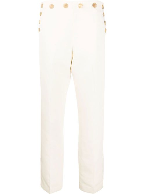 High-waist silk trousers - Neutrals