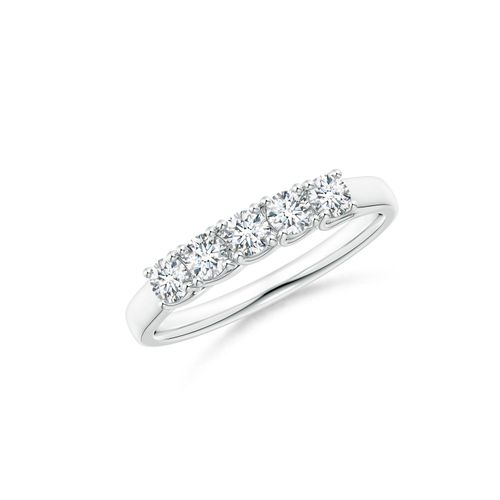 Angara 0.43 CTW Lab-Grown Half Eternity Five Stone Diamond Wedding Ring in 14K White Gold