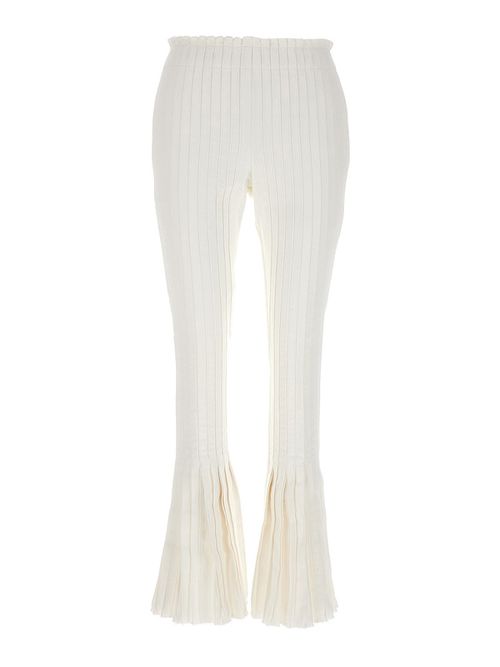 Ribbed pleated pants