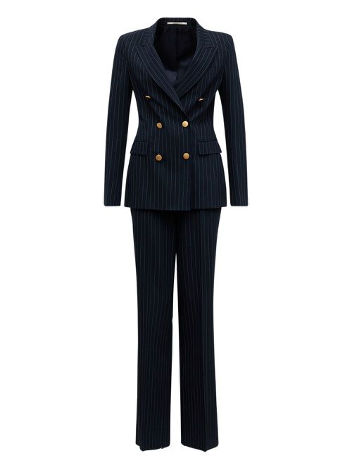 Pinstripe double-breasted suit - Blue