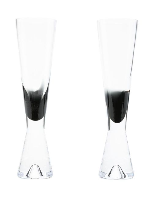 Tank champagne glasses (set of two) - Black