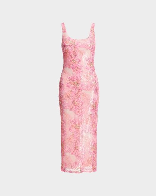 Leo Sleeveless Floral Sequin Midi Dress