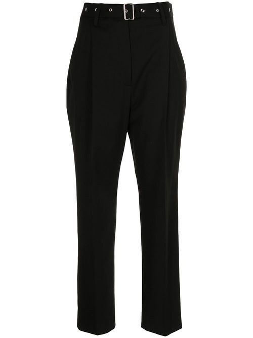 Cropped suiting carrot leg trousers - Black