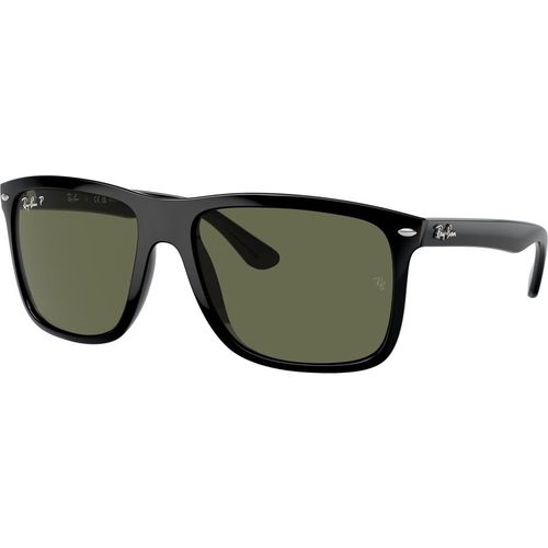 Ray - Ban Unisex Ray - Ban RB4547 BOYFRIEND TWO 601/58 Sunglasses Injected Black Green Squared Polarized