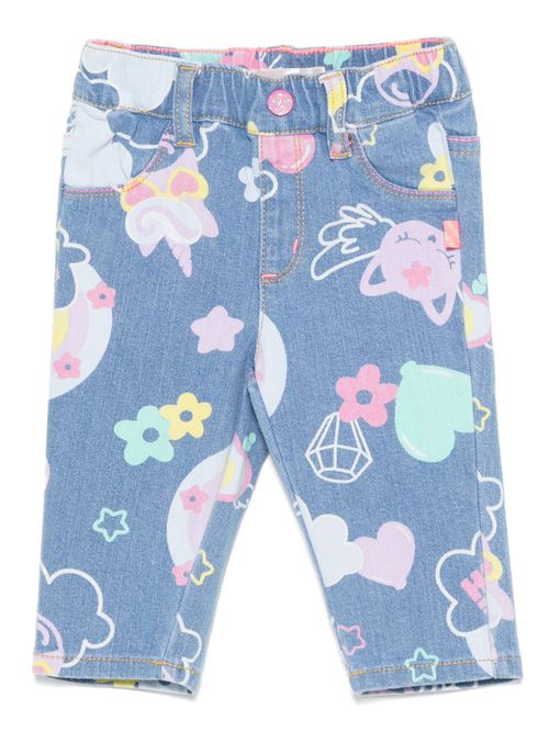 Illustration-print jeans - Blue