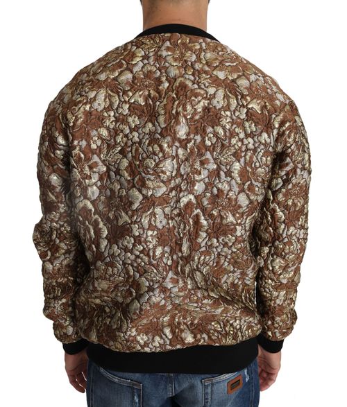 Jacquard Pineapple Embroidery Sweater — Brown